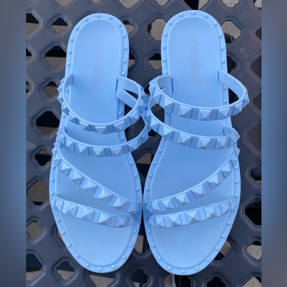Blue Studded Sandals